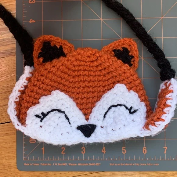 Baby Fox Crocheted Hat Handmade Infant Cap Costume Ears Crochet Craft Newborn - Picture 9 of 11